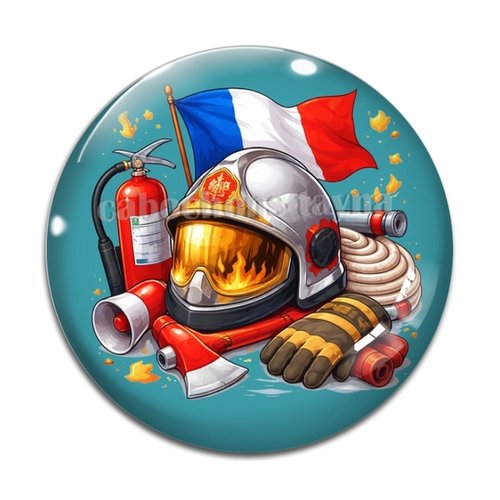 Cabochon pompier, cabochon résine ou verre rond différente taille