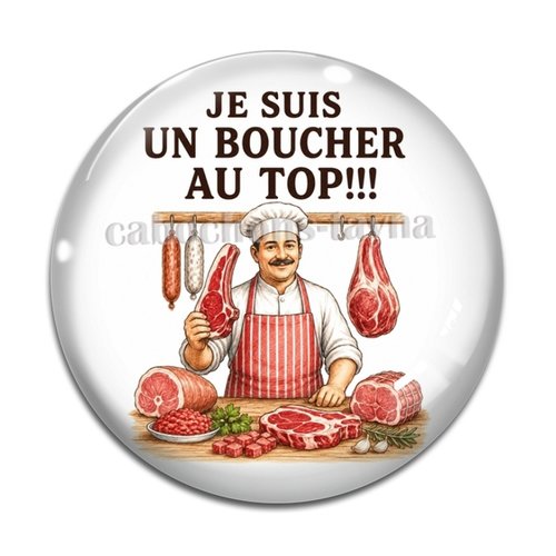 Cabochon boucher au top – résine ou verre – différentes tailles disponibles