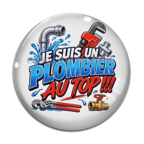 Cabochon plombier au top– résine ou verre – différentes tailles disponibles