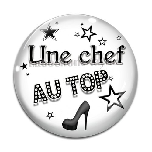 Cabochon une chef au top, résine ou verre différente taille