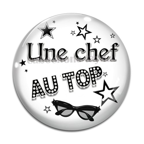 Cabochon une chef au top, résine ou verre différente taille