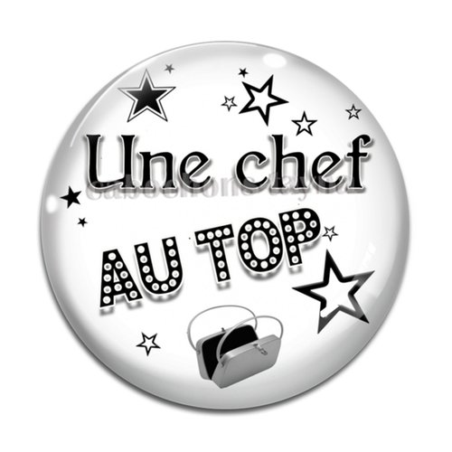 Cabochon une chef au top, résine ou verre différente taille