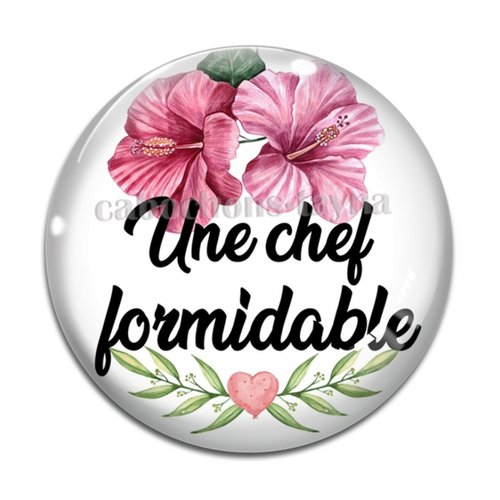 Cabochon chef formidable, cabochon résine, verre rond différente taille