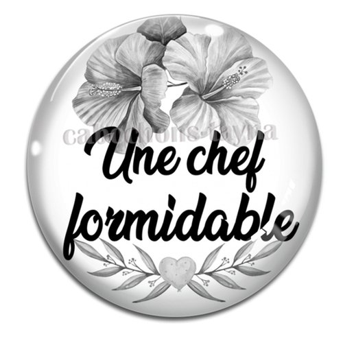 Cabochon chef formidable, cabochon résine, verre rond différente taille