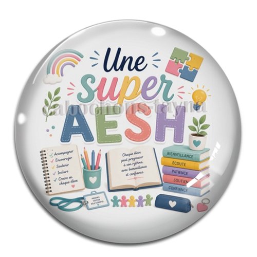 Cabochon une super aesh, cabochon résine, verre rond différente taille