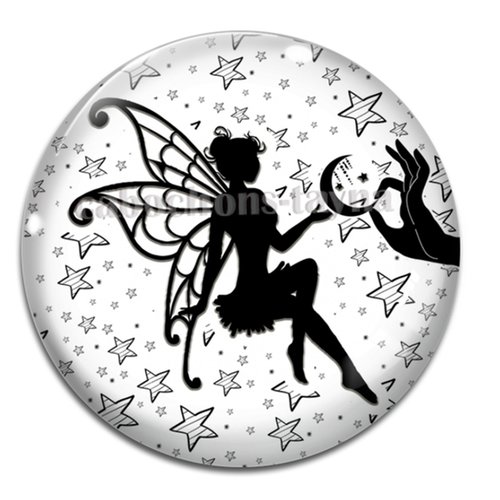 Cabochon fée, cabochon résine, verre rond différente taille