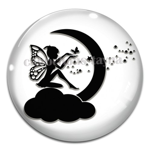 Cabochon fée, cabochon résine, verre rond différente taille