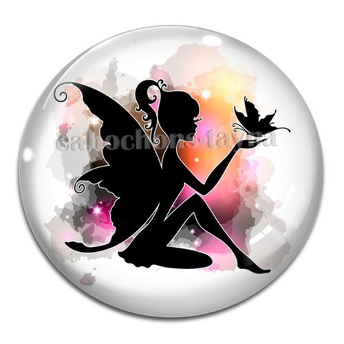 Cabochon fée, cabochon résine, verre rond différente taille