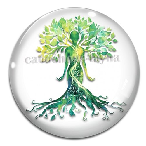 Cabochon arbre de vie, cabochon résine ou verre rond différente taille