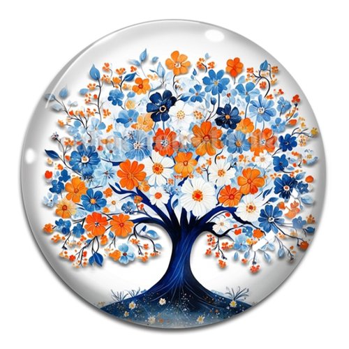 Cabochon arbre de vie, cabochon résine ou verre rond différente taille