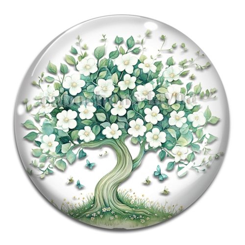 Cabochon arbre de vie, cabochon résine ou verre rond différente taille