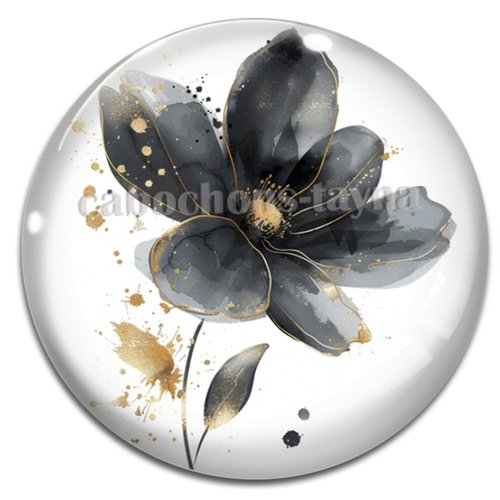 Cabochon fleur, en résine ou en verre différente taille