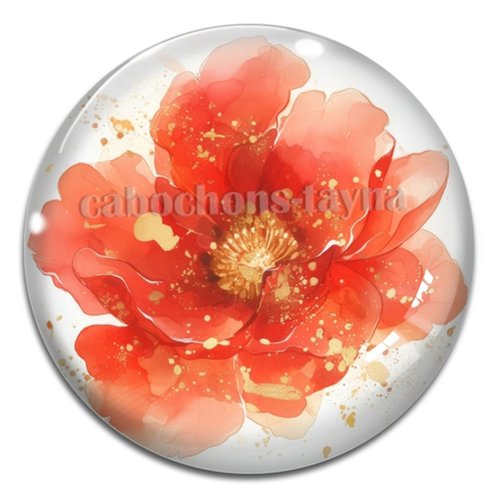 Cabochon fleur, en résine ou en verre différente taille