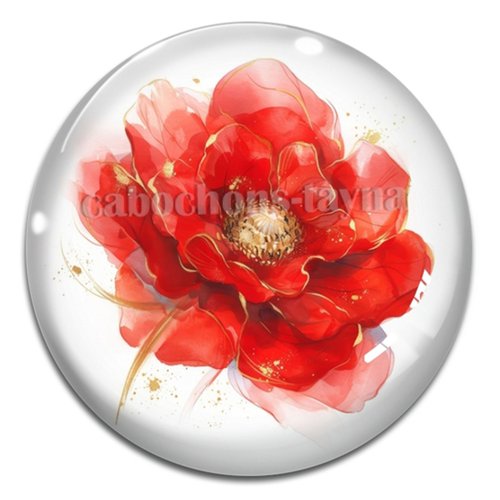 Cabochon fleur, en résine ou en verre différente taille