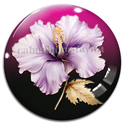 Cabochon fleur, en résine ou en verre différente taille
