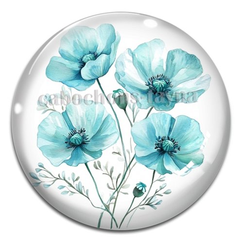 Cabochon coquelicot – résine ou verre – différentes tailles disponibles