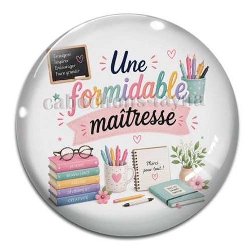 Cabochon une formidable maîtresse – résine ou verre – différentes tailles disponibles