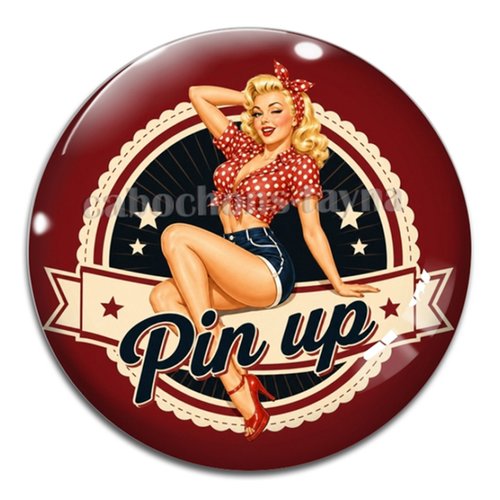Cabochon pin up– résine ou verre – différentes tailles disponibles