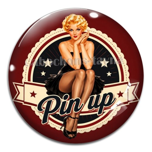 Cabochon pin up– résine ou verre – différentes tailles disponibles