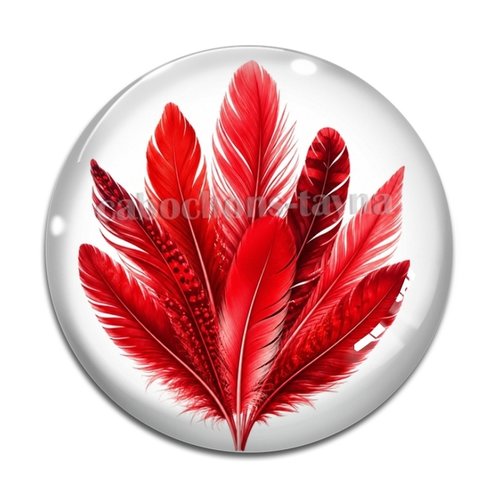 Cabochon plume– résine ou verre – différentes tailles disponibles