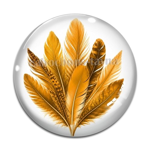 Cabochon plume– résine ou verre – différentes tailles disponibles