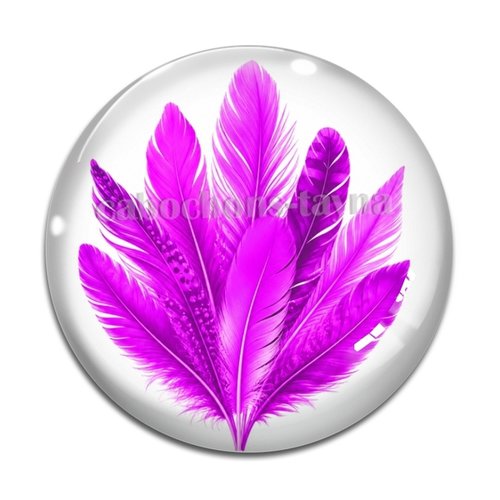 Cabochon plume– résine ou verre – différentes tailles disponibles