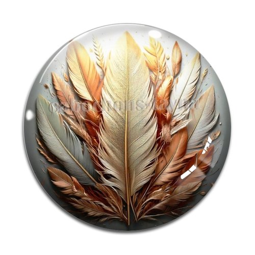 Cabochon plume– résine ou verre – différentes tailles disponibles