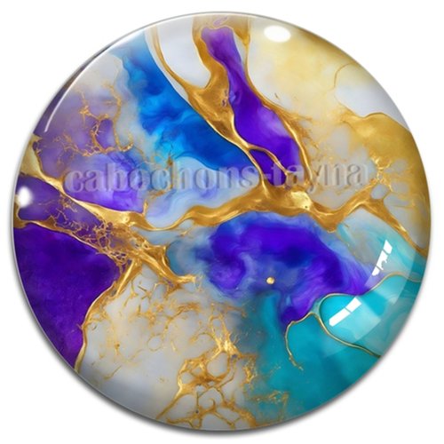 Cabochon effet marbre, cabochon résine - ou verre rond différente taille
