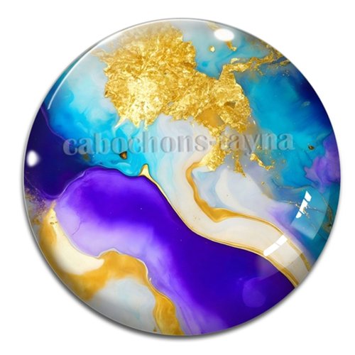 Cabochon effet marbre, cabochon résine - ou verre rond différente taille
