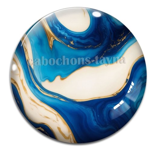 Cabochon effet marbre, cabochon résine - ou verre rond différente taille