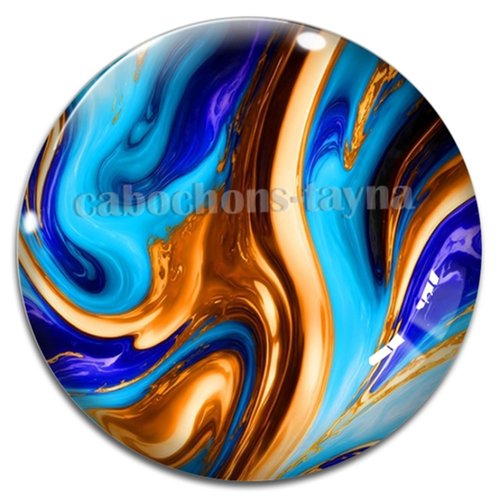 Cabochon effet marbre, cabochon résine - ou verre rond différente taille