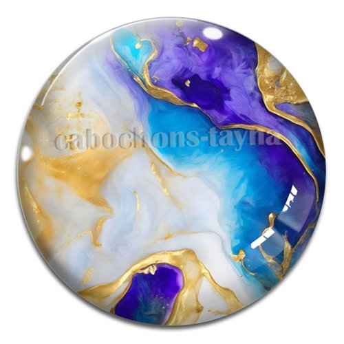 Cabochon effet marbre, cabochon résine - ou verre rond différente taille