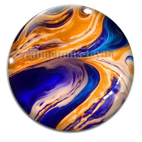 Cabochon effet marbre, cabochon résine - ou verre rond différente taille