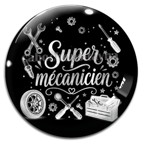 Cabochon super mécanicien, cabochon résine - ou verre rond différente taille