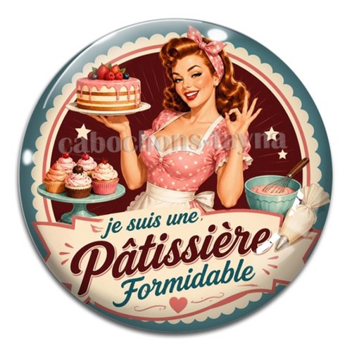 Cabochon je ne suis une patissière formidable, résine - ou verre différente taille