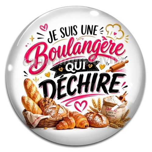 Cabochon je ne suis une boulangère qui déchire, résine - ou verre différente taille