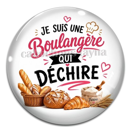 Cabochon je ne suis une boulangère qui déchire, résine - ou verre différente taille