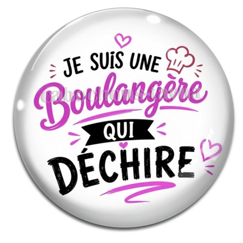 Cabochon je ne suis une boulangère qui déchire, résine - ou verre différente taille