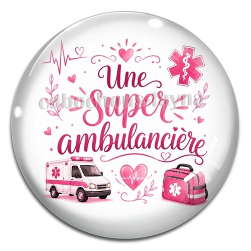 Cabochon ambulancière résine - ou verre différente taille