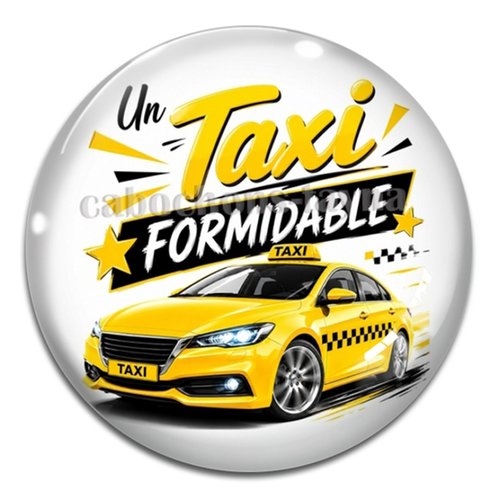 Cabochon taxi formidable, résine ou verre différente taille