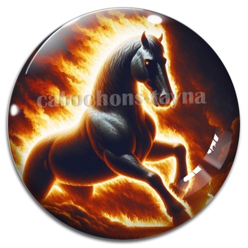 Cabochon cheval, cabochon résine ou verre rond différente taille