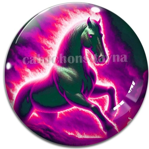 Cabochon cheval, cabochon résine ou verre rond différente taille