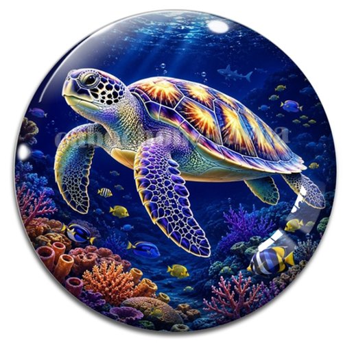 Cabochon tortue de mer, cabochon résine ou verre rond différente taille