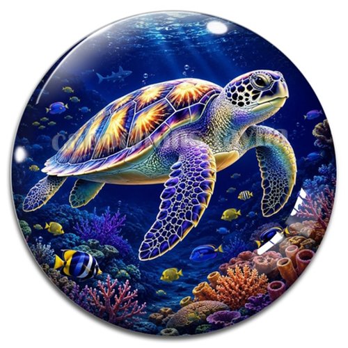 Cabochon tortue de mer, cabochon résine ou verre rond différente taille