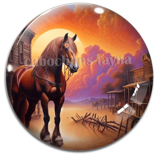 Cabochon cheval, cabochon résine ou verre rond différente taille