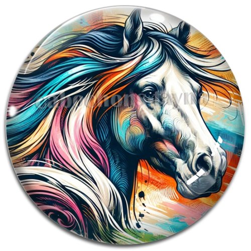 Cabochon cheval, cabochon résine ou verre rond différente taille