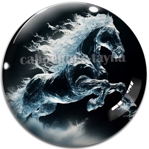 Cabochon cheval, cabochon résine ou verre rond différente taille