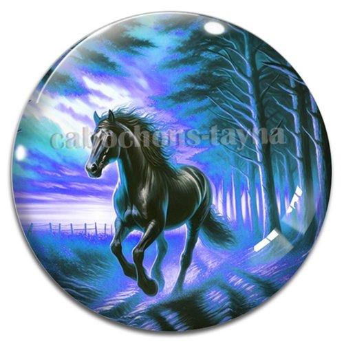 Cabochon cheval, cabochon résine ou verre rond différente taille