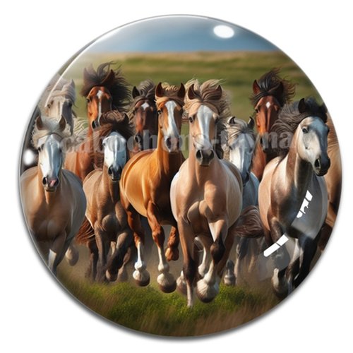 Cabochon cheval, cabochon résine ou verre rond différente taille