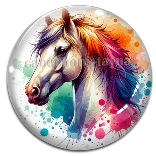 Cabochon cheval, cabochon résine ou verre rond différente taille